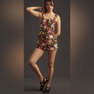 Anthropologie Maeve The Yukiko Noritake Portside Button-Front Romper Size 0